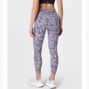 Sweaty Betty Power Cropped Workout Leggings Floral  Purple Meadow Print